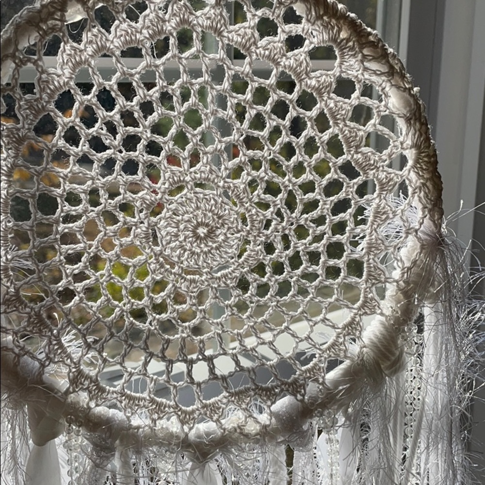 Hand made dream catcher white boho - Picture 3 of 5